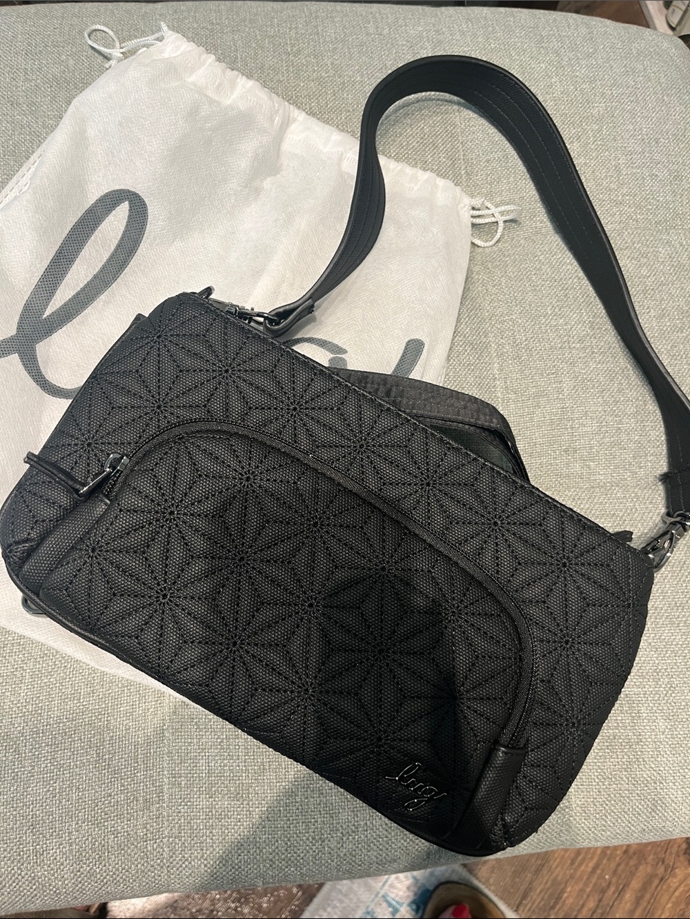 lug Black Quilted Belt/Crossbody bag